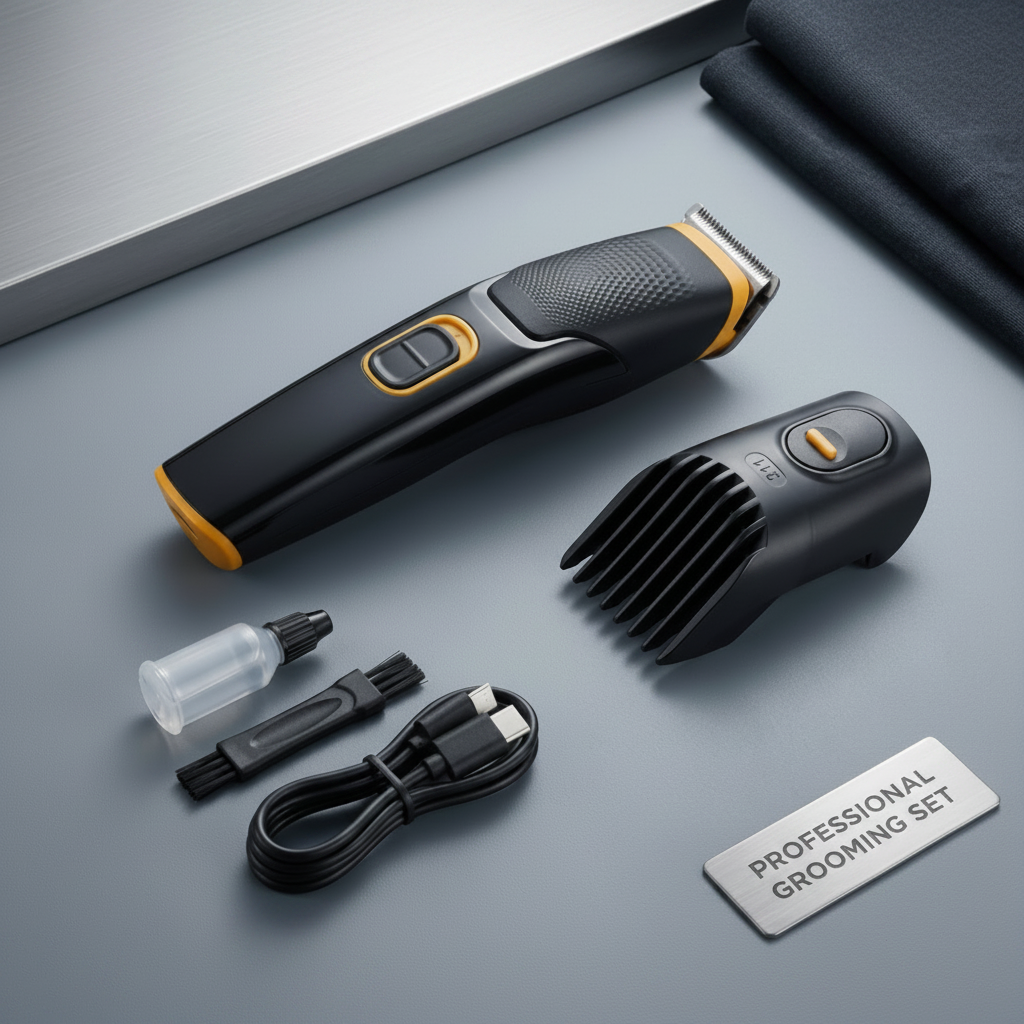AT-509 Rechargeable Hair Beard Trimmer for Men Trendy Styler Trimmer Stainless Steel Sharp Blade Beard Shaver (Black)