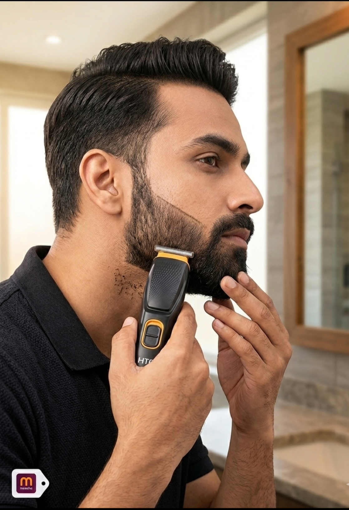 AT-509 Rechargeable Hair Beard Trimmer for Men Trendy Styler Trimmer Stainless Steel Sharp Blade Beard Shaver (Black)